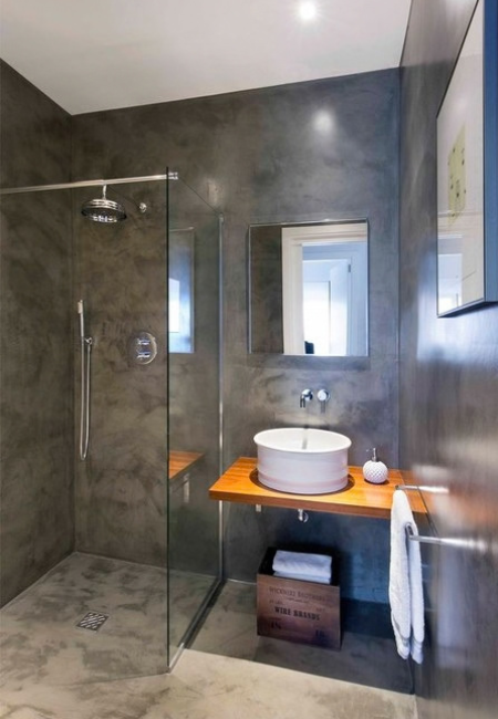 Paredes de baño con microcemento