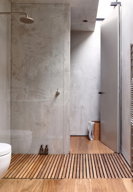 Ducha con microcemento